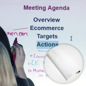 Self adhesive projection screen whiteboard film